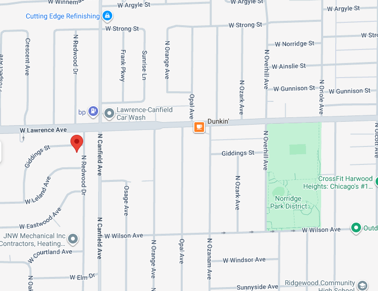 Neighborhood map showing Norridge (8001 Giddings St, Norridge, IL)
