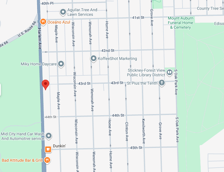 Neighborhood map showing Stickney (4303 S Harlem Ave, Stickney, IL)